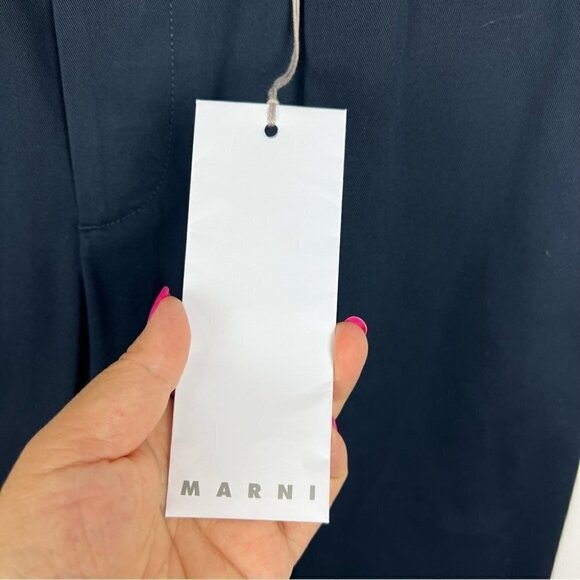 Nwt - Marni, Men’s Cropped Gabardine Trousers In Navyblue. Size: 28 Us. - Picture 6 of 16